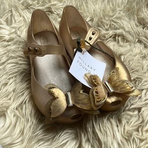 Mini Melissa gold butter fly jelly shoes